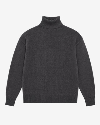 Jersey de cuello alto de lana merino gris