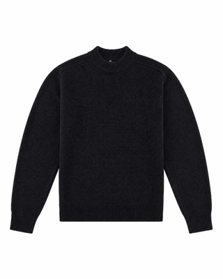 Jersey de cuello redondo de lana negro