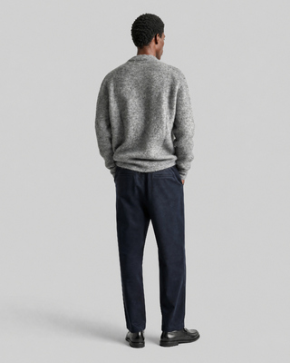 Jersey de cuello redondo de mohair gris