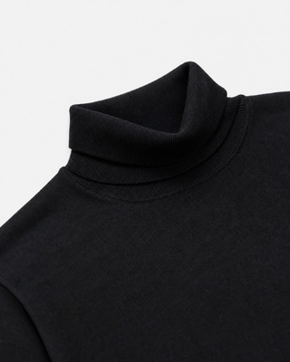 Jersey de cuello alto de lana merina negro