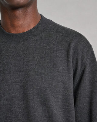 Jersey de cuello redondo de lana merina gris
