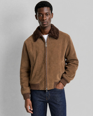Chaqueta de piel sint&eacute;tica marr&oacute;n