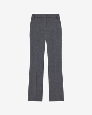 Pantal&oacute;n de traje acampanado de mezcla de lana gris