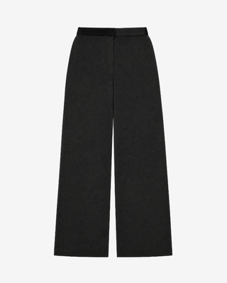 Pantalones anchos de sat&eacute;n negro