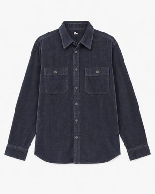 Camisa de pana azul marino