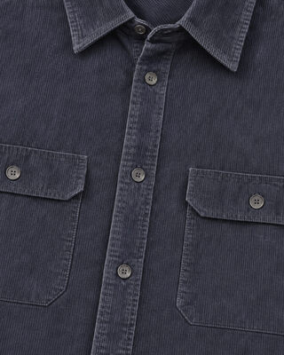 Camisa de pana azul marino