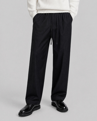 Pantal&oacute;n recto de lana negro