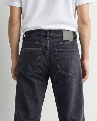 Pantalones rectos de terciopelo azul marino