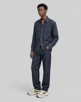 Camisa de denim sin tratar azul
