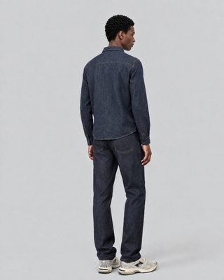Camisa de denim sin tratar azul