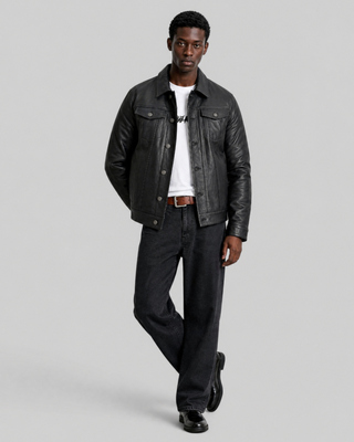 Chaqueta de cuero negra