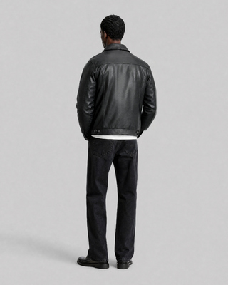 Chaqueta de cuero negra