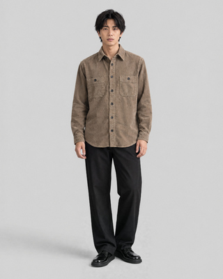 Camisa de pana color topo