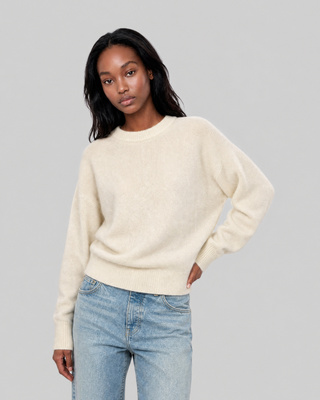 Jersey de mezcla de mohair en color crudo