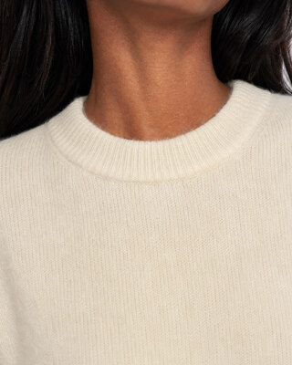 Jersey de mezcla de mohair en color crudo