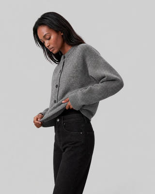 C&aacute;rdigan de mezcla de mohair gris