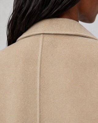 Abrigo reversible de mezcla de lana en color beige