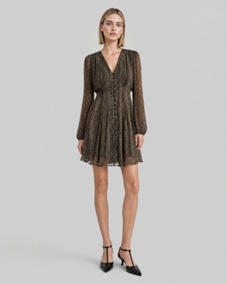Vestido corto con estampado de leopardo