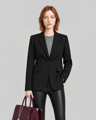 Chaqueta de traje de lana negra
