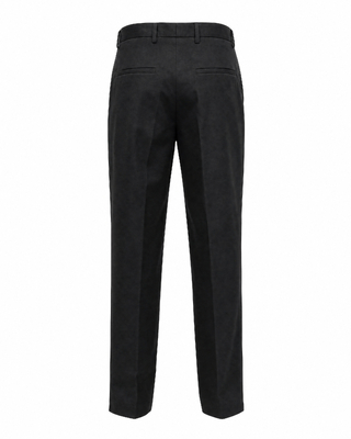 Pantal&oacute;n de traje recto de lana negro