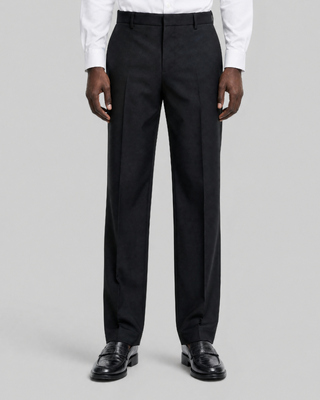 Pantal&oacute;n de traje recto de lana gris antracita