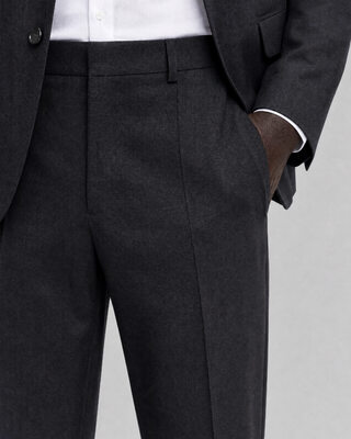 Pantal&oacute;n de traje recto de lana gris antracita