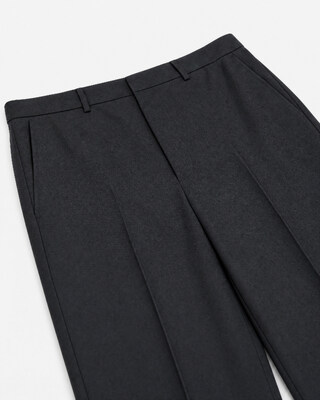 Pantal&oacute;n de traje recto de lana gris antracita