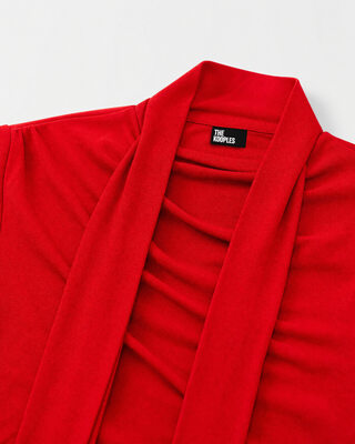 Vestido corto drapeado rojo