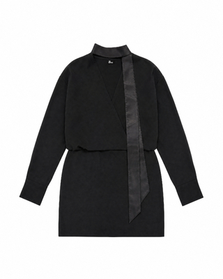 Vestido corto cruzado negro