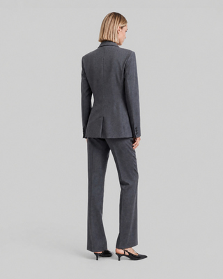 Chaqueta de traje entallada de mezcla de lana gris