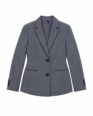 Chaqueta de traje entallada de mezcla de lana gris