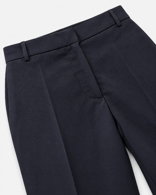 Pantal&oacute;n de traje recto de lana azul marino
