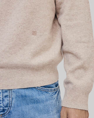 Jersey de cuello alto de cachemira beige