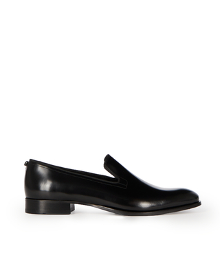 Mocasines de cuero negro brillante