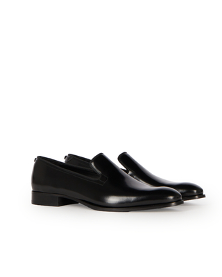 Mocasines de cuero negro brillante