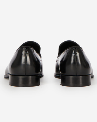 Mocasines de cuero negro brillante