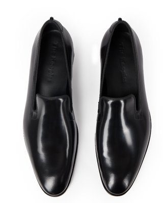 Mocasines de cuero negro brillante