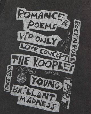Camiseta de tirantes con serigraf&iacute;a negra deste&ntilde;ida