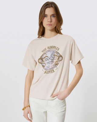 Camiseta con serigraf&iacute;a beige