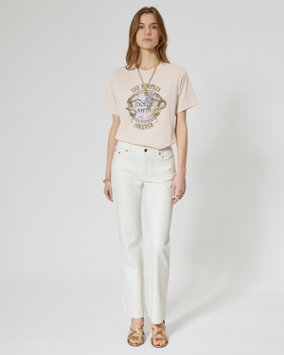 Camiseta con serigraf&iacute;a beige