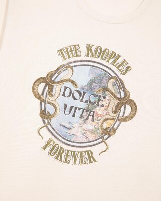 Camiseta con serigraf&iacute;a beige
