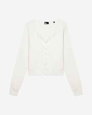 Jersey efecto trampantojo con encaje crudo
