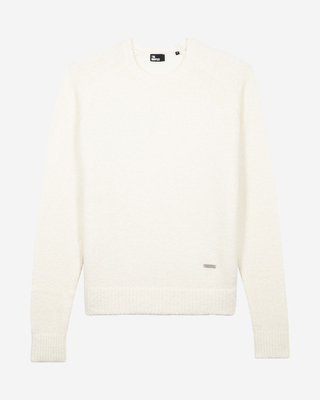 Su&eacute;ter de cuello redondo de lana beige