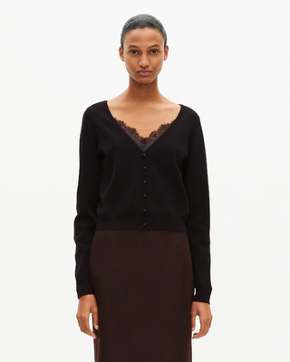 Jersey efecto trampantojo con encaje negro