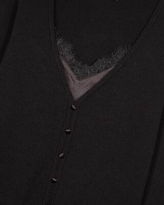 Jersey efecto trampantojo con encaje negro