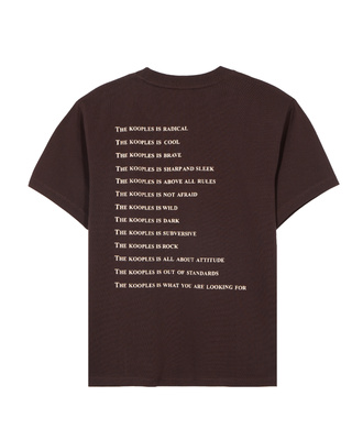 Camiseta &laquo;What Is&raquo; con pedrer&iacute;a marr&oacute;n
