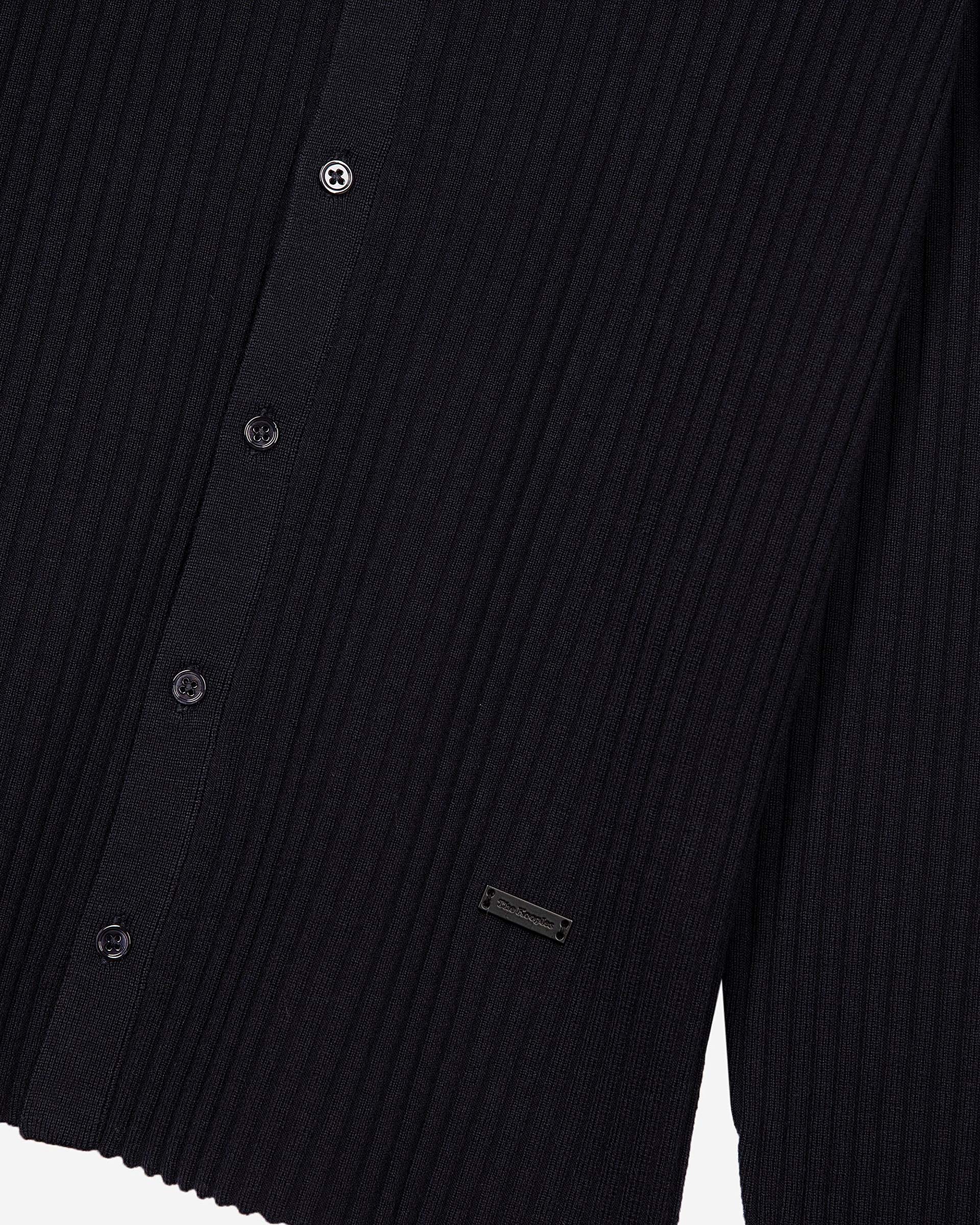 Chaqueta de punto de canalé azul marino