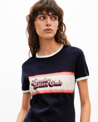Camiseta con serigraf&iacute;a azul marino