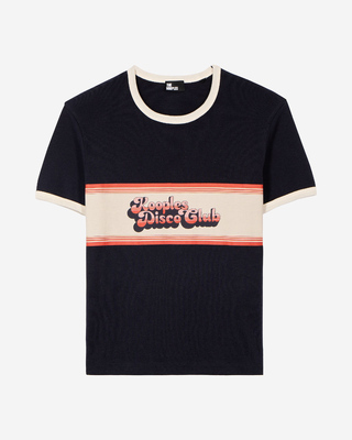 Camiseta con serigraf&iacute;a azul marino