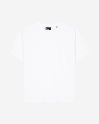 Camiseta blanca recta en mezcla de algod&oacute;n